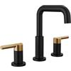 Delta Rubinetto Nicoli Rubinetto da bagno diffuso a 3 fori, rubinetto da bagno nero/oro, rubinetto per lavandino del bagno, gruppo di scarico, nero opaco/bronzo champagne 35849LF-GZ