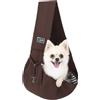 Halinuia Trasportino Reversibile Per Cani Di Piccola Taglia Fino A 7,5 Kg | Design Reversibile, Moschettone Di Sicurezza, Tracolla Pratica, Ideale Per Attività All'aperto, Colore Marrone Resistente