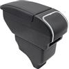 KAERGK Bracciolo Auto Compatibile con Peugeot 208 2019-2021 | Vano Portaoggetti a Due Livelli, con Portabicchieri, Bracciolo Regolabile per Auto, Pelle PU, Linea Nera