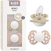 BIBS Infinity GLOW Ciuccio, 6-18 mesi, confezione da 2, Vanilla/Blush
