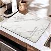 SOQKEEN Tappetino Assorbente Cucina 30x40cm Marmo Bianco, Elegante, Antiscivolo, Pieghevole, Asciugatura Rapida per Macchina Caffè, Piano Cucina