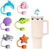CensuobOB Stanley Coperture per Cannuccia, 6 Pezzi, 10mm, Silicone, Antipolvere, Adorabile Accessori per Stanley Cup 30oz 40oz