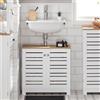 SoBuy BZR40-W lavabo sotto armadio con ante a doghe Armadio da bagno Vanity Sotto armadio mobili da bagno Bianco-natura