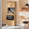 SoBuy FSB98-N Armadio per microonde con pannello forato Armadio alto Credenza Armadio da cucina con carrello da cucina Vintage BHT circa 60x170x40 cm