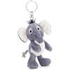 NICI El-Flora 62732 - Portachiavi con Elefante di Peluche, per Lo Zaino o la Borsa di Grandi e piccini, 10 cm, Grigio