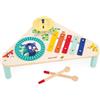 Janod - Tavolo Musicale in Legno Gioia - 3 Strumenti Musicali per Bambini - Giocattolo Musicale di Imitazione - Vernice a base d'acqua - Dai 12 Mesi, J07655
