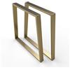 sossai® - struttura tavolo trapezoidale TKG6| Set di 2 | gambe per tavolo | Larghezza 70 cm (50 trapezoidale) x altezza 70 cm | Colore : oro | Materiale: acciaio