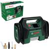 Bosch Compressore d'aria a batteria PAO 18V (dagli pneumatici ai grandi gonfiabili; incl. clip della pompa dell'aria per valvola degli pneumatici, valvola Presta, ago per palloni, adattatore volume)