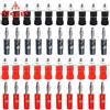 Aiqeer 20 Paia 4 mm Banana Connettore Set, 4 mm Altoparlante Connettore, Placcato Nickel Banana Spina e Speaker Binding Post Terminal Kit (Nero, Rosso)