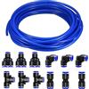 RUNCCI-YUN 12 connettori pneumatici da 4 mm, attacco rapido ad aria compressa (a forma di Y/T a forma di L/Iformale) + 10 m in poliuretano pneumatico pneumatico in poliuretano