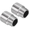 PATIKIL Braccio di Prolunga per Doccia, Confezione da 2, Acciaio Inossidabile 304 Filettatura G1/2 Maschio e Femmina G1/2 Lunghezza Tubo 30mm Raccordo per Prolunga Doccia