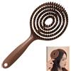 Smaoqingji Spazzola Capelli Setole di Cinghiale - 1 Pezzo, Marrone, Districante Professionale, Adatta Tutti Capelli, Indipendentemente Dalla Testa Quadrata, Rotonda Piatta, Adatta Perfettamente