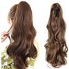 Silk-co 45cm Extension Coda Clip con Pinza Finta Capelli Mossi Claw on Ponytail Marrone Chiaro