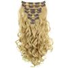 CAISHA XL 45cm 7 Pezzi Set CLIP IN EXTENSIONS Extensions Per I Capelli Posticcio Voluminoso Ondulato Biondo Chiaro Mix CE7-1