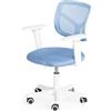 FurnitureR Sedia da Gioco Compatta Blu, Design Girevole Ergonomico, Bracciolo Regolabile, Materiale in Maglia Traspirante, Stile Moderno Compatto, Sedia da Ufficio a Casa, Mobilità Facile, 50x53x87cm