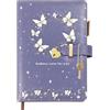 Qefuna Diario Con Lucchetto A Cuore E Farfalla Uv - Quaderno A5 Per Ragazze E Adulti, 200 Pagine (100 G/M²), Righe 8 Mm, Portapenne, Segnalibro - Idea Regalo In Viola