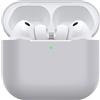 Nemteur Custodia per Airpods Pro 3, Case Protettiva Sottile in Silicone per Air Pods Pro 3 2025 (USB-C) Cover in Silicone Visibile con LED Frontale, Grigio
