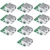 JZK 10 x USB 2.0 tipo A femmina Socket Breakout Board, USB a DIP 2,54 mm Pitch Adapter Connector, ideale per alimentazione USB fai da te, design basetta