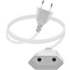 YINGAYOU Prolunga Elettrica Europea 2.5A 250V 625W Cavo Prolunga con Spina Europea 2x0.75 mm², per Elettrodomestici, Lampada, TV, PC (Bianco, 1,5 m)