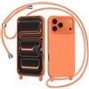 AOMYKE Cover per iPhone 17 Pro Max con Cordino, Custodia con Laccio Collana Tracolla Collo Liquido Silicone Antiurto TPU Antiurto AntiGraffio Case - Arancione