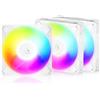 ARCTIC P14 Pro Reverse A-RGB - 3 Pack - 140 mm Ventola Premium con flusso d'aria inverso, Ventole PWM con splitter per cavo a Y, 400-2650 rpm, 0 rpm <5% PWM, 5V Digital RGB, FDB, 4-Pin - Bianco