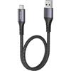 Maxonar Cavo USB C corto, 50cm/0,5m 10Gbps USB3.2 Gen2 cavo dati tipo C Android Auto QC3.0 3.1A USB A a C per Samsung Note20 Galaxy S23/S22/S21 Galaxy Z Flip 5 Pixel 8 Pro OnePlus 11 grigio