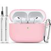Inesore Compatible with AirPods Pro 3 Hülle(2025) with Cleaning Kit, Silicone Protective Case Cover for Apple Air Pod Pro 3rd Charging Case,Unisex Design - Pink