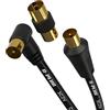 G-PLUG 15m Cavo Antenna TV Coassiale Angolo Retto con Adattatore Femmina-Femmina - IEC RF Maschio-Maschio - Connettori Placcati Oro - Per TV/Decoder, DVB-T/T2, Radio FM/DAB