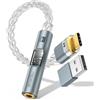 MoKo Adattatore Audio da USB C a 3,5 mm - Doppio Chip CX31993 MAX97220 DAC e Amplificatore HiFi, Adattatore da Tipo C a Jack Aux da 3,5 mm per Cuffie per Android iPhone iPad Mac Switch PS5, Grigio