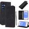 LSPCASA Protettiva Case Per Samsung Galaxy S25/S24 5G Pollici Pelle Artificiale Cover S25/S24/SM-S931B Con Slot Per Schede Cover Funzione Supporto Custodia, Nero