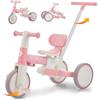 VITONIS bicicletta senza pedali da 1 anno, triciclo 5 in 1 con barra di spinta per bambini, girello per bambini da 1 a 3 anni Regali e giocattoli (rosa)
