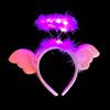 BF Souvenirs Cerchietto per capelli in peluche a LED, con angelo lampeggiante, luminoso, in 2 varianti, per feste, angeli, addio al nubilato, matrimonio, carnevale (rosa)