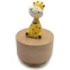 falado Mini Wooden Animal Rotary Music Box with Cute Giraffe Ornament (Tune: It's a Small World.)
