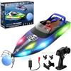 Snorthy Barca Telecomandata con Palla galleggiante e Luce LED Ricaricabile Barca RC per Bambini Barca da Corsa RC da 2,4 GHz Sottomarino Telecomandato Barca Radiocomandata per Piscine Laghi Stagni