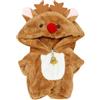 niannyyhouse Tutina in peluche da 10 cm, motivo: cervo, dinosauro, squalo, tutina morbida, accessori per vestire (marrone)