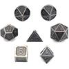 DollaTek 7Pcs poliedrici in Metallo Solido Set di Dadi D&D in Metallo Solido con Custodia e Lega di Zinco con Smalto per Giochi di Ruolo Dungeons And Dragons (elettroforetico Blu e Bianco)