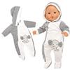 Miunana Abito Pagliaccetti Stampa Elefante Per New Born 36 CM - 42 CM (14 Pollici - 16 Pollici) Baby Dolls Bambola bebé E Altre Bambole, Bambolotti(Non Include Bambola)