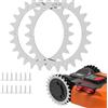 TRUSTLIONTEK Falciatrice robot tosaerba in acciaio zincato punte per miglioramento della trazione, compatibile con robot tosaerba Worx Landroid L, dimensioni ruota 225 mm
