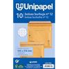 Unipapel | Buste imbottite Kraft con carta a bolle interne | n. 12 misure 120 x 215 mm | chiusura autoadesiva | confezione da 10 pezzi | perfetto per spedizioni sicure e protette | certificato FSC