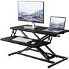ERGOMAKER Scrivania in piedi regolabile in altezza, scrivania per computer in piedi 80 X 40 cm con due monitor e vassoio per la tastiera,Nero