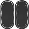 PATIKIL Fondo per Borse Pelle Pu 9.8x4.7 Pollici, 2Pz Base Ovale Tappetino Fondo per Borsa Uncinetto con Fori e Chiodi, per Borse Fai da Te, Borse a Tracolla, Borsette, Nero