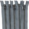 Aerzetix - C61544 - Set di 5 Cerniere Lampo N°5 separabili 55cm in Metallo Vintage - tiretto Decorativo - Colore Grigio Piombo - cursore pelletteria Cucito Gonna Jeans merceria