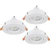 Eglo Barranco - Set da 3 faretti LED incasso, soffitto orientabili in plastica colore bianco, con caldo, lampadina GU10