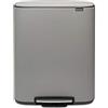 Brabantia Bo Pedal Bin Pattumiera Per Raccolta Differenziata, Acciaio, Mineral Concrete Grey, 2 x 30 Litri