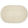 DII Crochet Collection - Tappetino da bagno reversibile, grande ovale, 21 x 34, bianco sporco