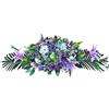DRW Centro Fiori Artificiali Cimitero, Santi, Anniversari Allungato Tonalità Malva Viola e Bianco 120 cm Lunghezza x 42 cm Larghezza x 32 cm Altezza