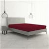 Italian Bed Linen Lenzuolo Sotto MAX COLOR con Angoli Elasticizzati da 25 cm Letto Matrimoniale 170x200 cm, 100% Cotone Made in Italy - Tinta Unita BORDEAUX