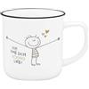 Sheepworld Tazza smaltata con scritta in lingua tedesca Hab dich sooo lieb