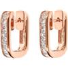 BRONZALLURE Orecchini Donna placcati Oro Rosa 18k - Orecchini Quadrati Anallergici con Cubic Zirconia - Gioielli Made in Italy - Idea Regalo Compleanni, Anniversari, Festa Donna, Festa Mamma