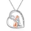 CHENGHONG Collana con cane in argento Sterling 925 con ciondolo a forma di cane, gioiello con cane, regalo per ragazze e donne, 20mm x 21mm, Argento sterling